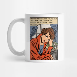 Comic Woman Wears Glasses Mug